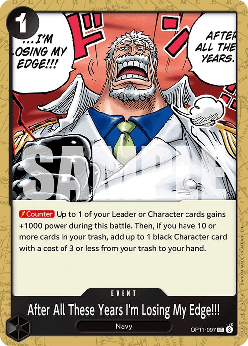 After All These Years I'm Losing My Edge!!!