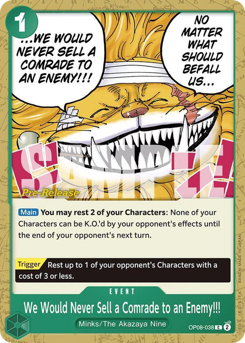 We Would Never Sell a Comrade to an Enemy!!! (Pre-Release Stamp)