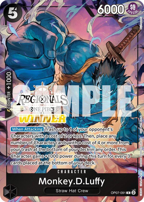 Monkey.D.Luffy (Offline Regional Champion Stamp)