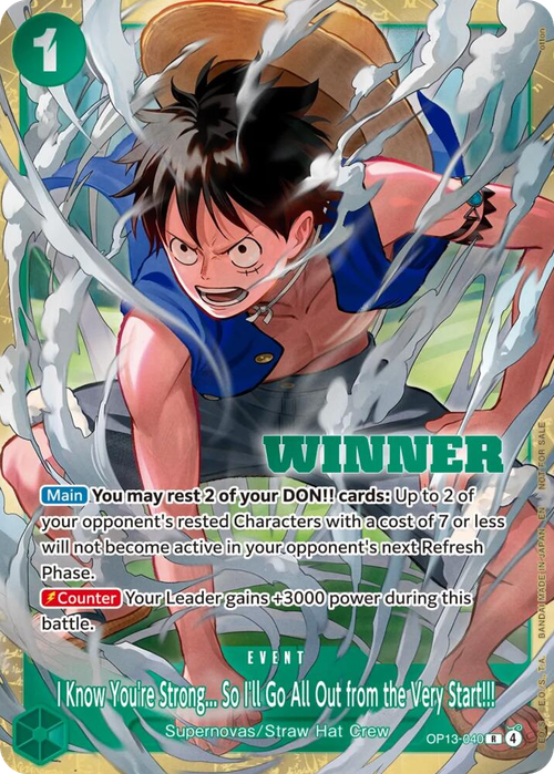 I Know You're Strong... So I'll Go All Out from the Very Start!!! (Champion Stamp)